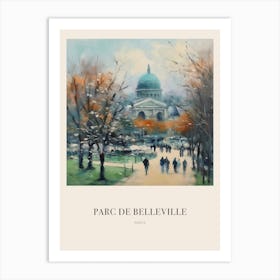 Parc De Belleville Paris France 3 Vintage Cezanne Inspired Poster Art Print