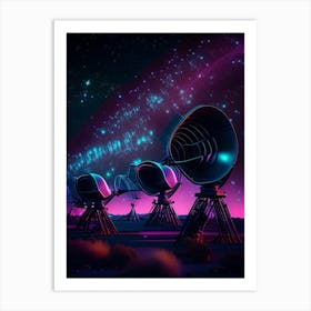 Telescope Array Neon Nights Space Art Print