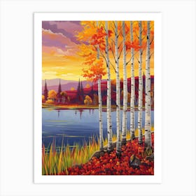 Autumn Birch Trees 2 Art Print