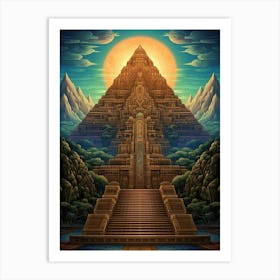 Great Pyramid Of Giza Pixel Art 3 Art Print