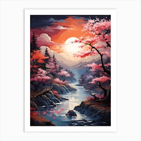 Cherry Blossom Sunset 4 Art Print