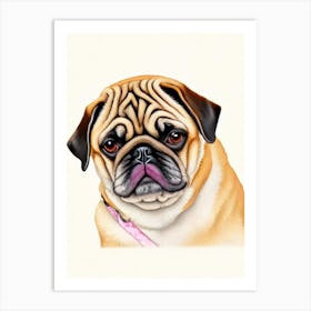 Pug Illustration Dog Art Print
