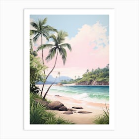 A Canvas Painting Of Anse Lazio, Praslin Seychelles 2 Art Print