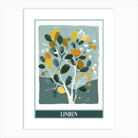 Linden Tree Flat Illustration 2 Poster Art Print