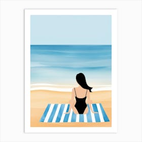 Woman Relaxing On The Beach 1 Art Print