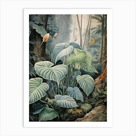 Vintage Jungle Botanical Illustration Alocasia 4 Art Print