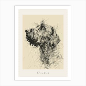 Spinone Dog Line Sketch 1 Poster Art Print