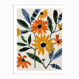 Painted Florals Black Eyed Susan 1 Art Print