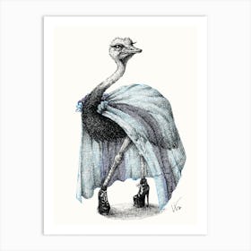 Portrait Of Lady Ostrich Art Print