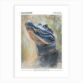 Alligator Pastel Watercolour 2 Poster Affiche