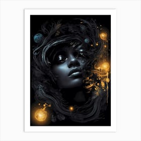 Woman With Glowing Eyes Art Print