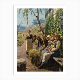 Women In Hay Art Print