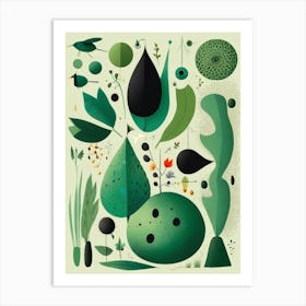 Illustration Of Green Plants Art Print