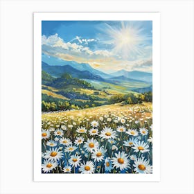 Daisy Field Under Sunshine Art Print