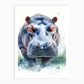 Hippo Painting Art Print