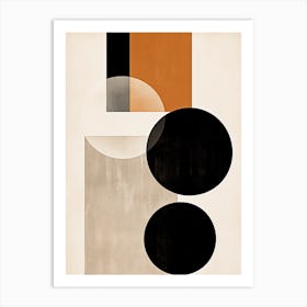 Bauhaus Aura: Beige Dance of Circles Art Print