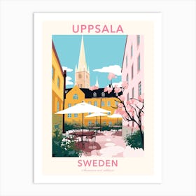 Uppsala, Sweden, Flat Pastels Tones Illustration 4 Poster Art Print