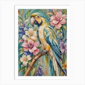 Colourful Tropical Parrot Art Print