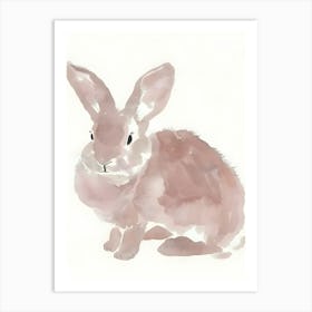 Rabbit Watercolor Painting Póster