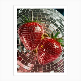 Disco Strawberries Art Print