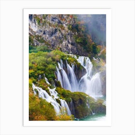 Waterfalls In Plitvice Art Print