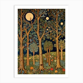 William Morris Moonlight Forest 3 Art Print