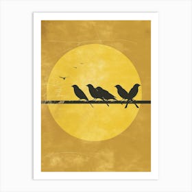 Birds On A Wire Canvas Print 1 Art Print