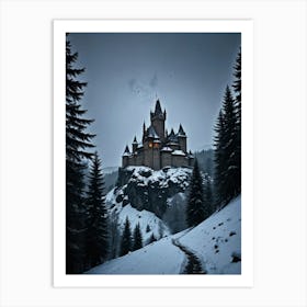 Castle Black Spires Beneath the Moon Art Print