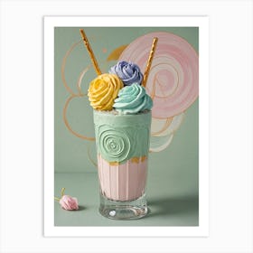 Milkshake in Pastel Colours Art Print