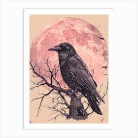 Raven In The Moonlight 1 Art Print