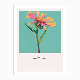 Gaillardia 2 Square Flower Illustration Poster Art Print