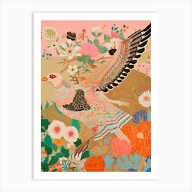 Maximalist Bird Painting Lark 3 Art Print