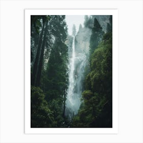 Waterfall In Yosemite National Park Art Print