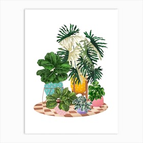 Colourful Potted Plants 1 Art Print