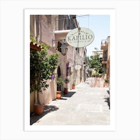 Street On Crete Island Art Print