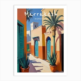 Marrakesh Morocco Travel Poster Fauvist Style Painting Art Print