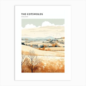 The Cotswolds England 3 Hiking Trail Landscape Poster Art Print