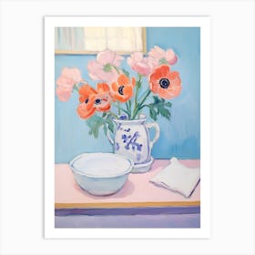 A Vase With Anemone, Flower Bouquet 4 Art Print