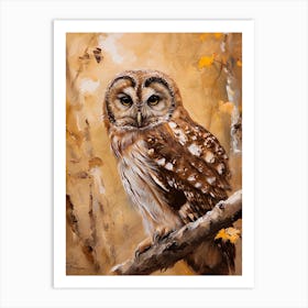 Boreal Owl Painting 3 Art Print