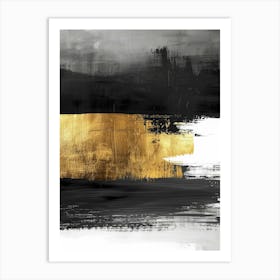 Abstract Black And Gold Painting 32 Art Print