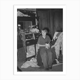 Daughter Of Fsa (Farm Security Administration) Client Sitting In Front Of Dining Room Sideboard Saved From Art Print