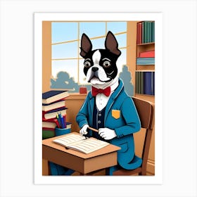 Boston Terrier Teacher Art Print