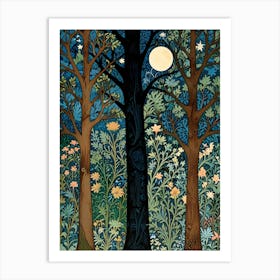 William Morris Moonlight In The Woods 13 Art Print