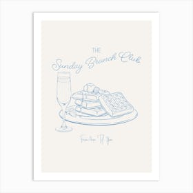 The Sunday Brunch Club - Blue Art Print