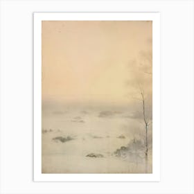 Hokkaido. Winter: Retro Aesthetic Japanese Landscape Wall Art Poster Art Print