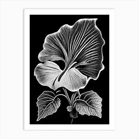 Pansy Leaf Linocut 2 Art Print