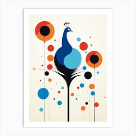 Peacock Minimalist Abstract 2 Art Print