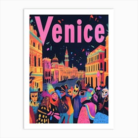 Aihrgdesign A 1970s Inspired Travel Poster For Venice 4 Art Print