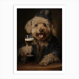 Poodle Holding A Beer Pints 1400s Ar 57 Stylize 250 15b9ff53 6033 4cba 9885 Ca578b399713 Art Print