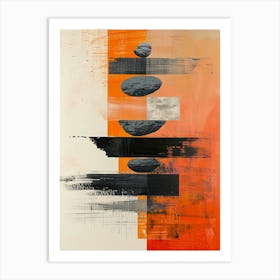 Orange and black balance Art Print